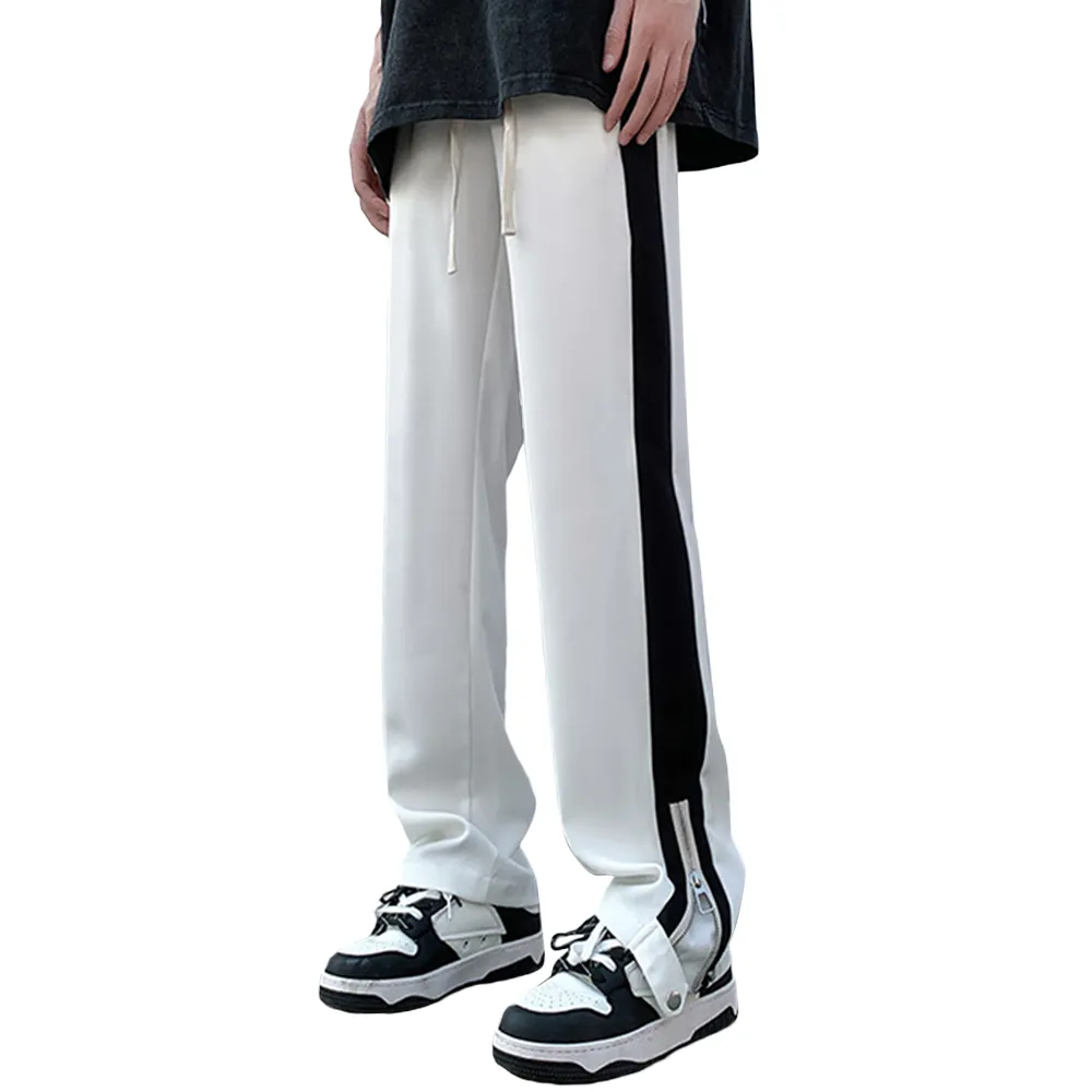 Simple Zipper and Drawstring Cargo Sweatpants