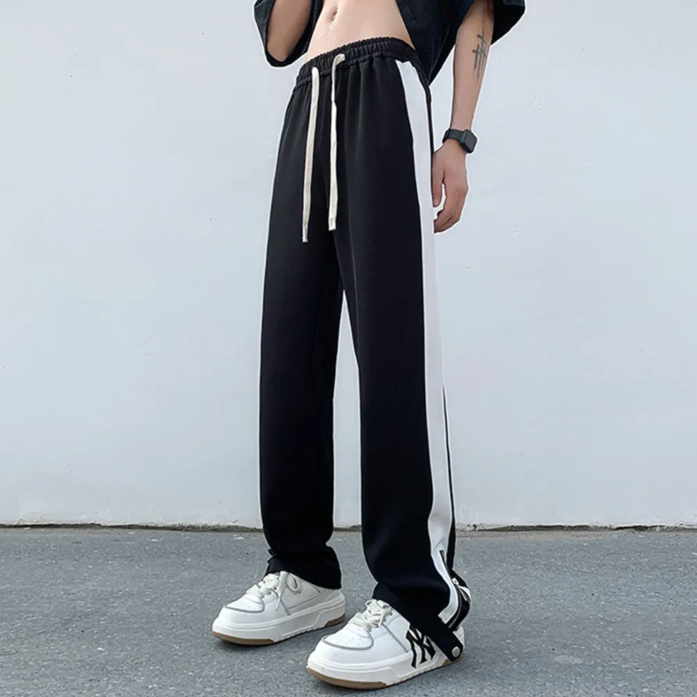 Simple Zipper and Drawstring Cargo Sweatpants