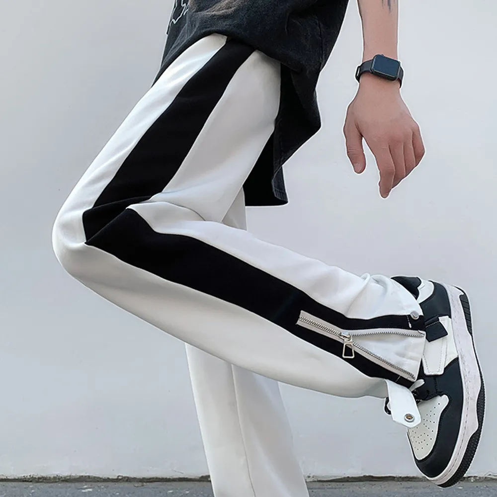 Simple Zipper and Drawstring Cargo Sweatpants