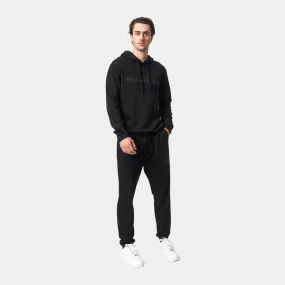 Sort bambus hoodie joggingsæt med logo