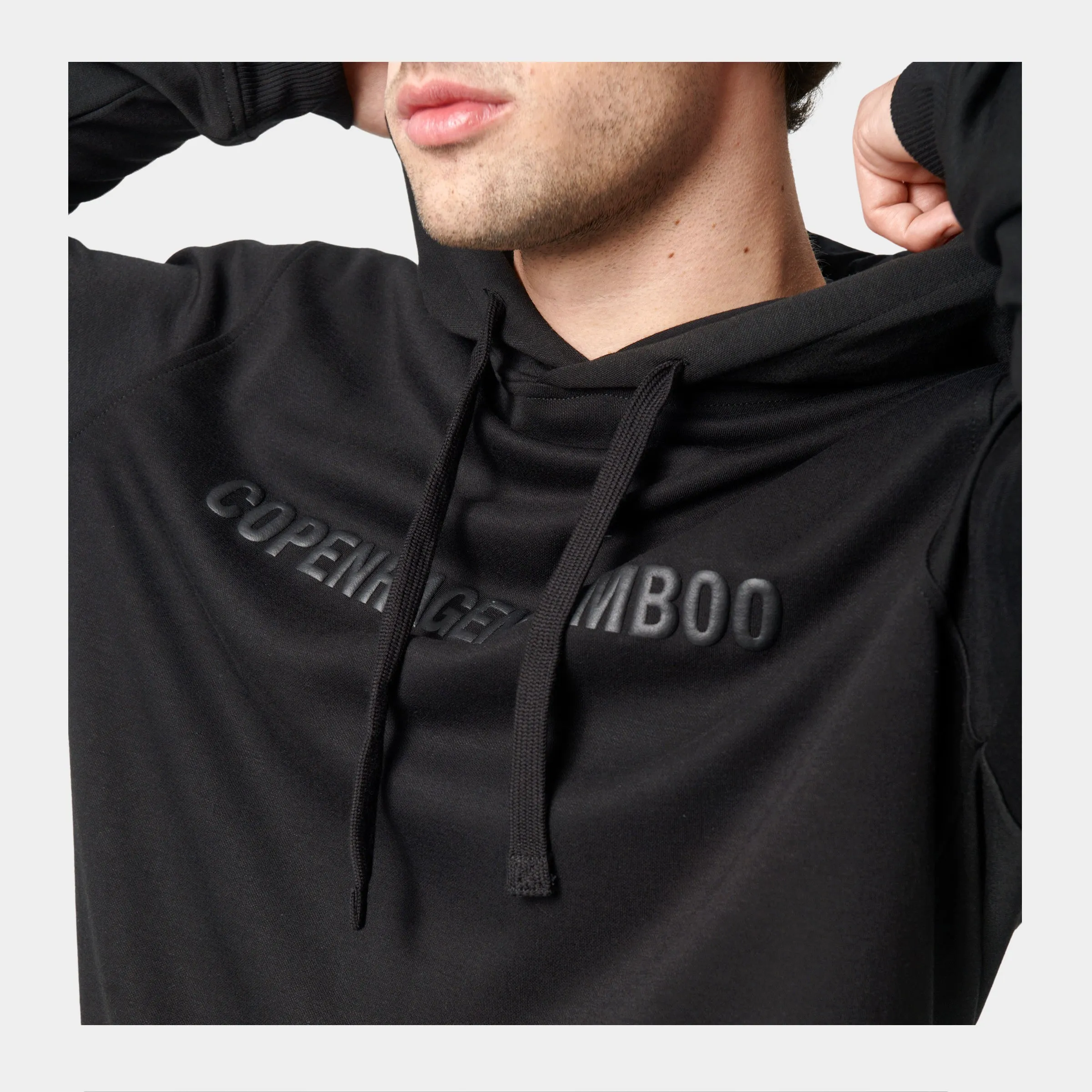 Sort bambus hoodie joggingsæt med logo