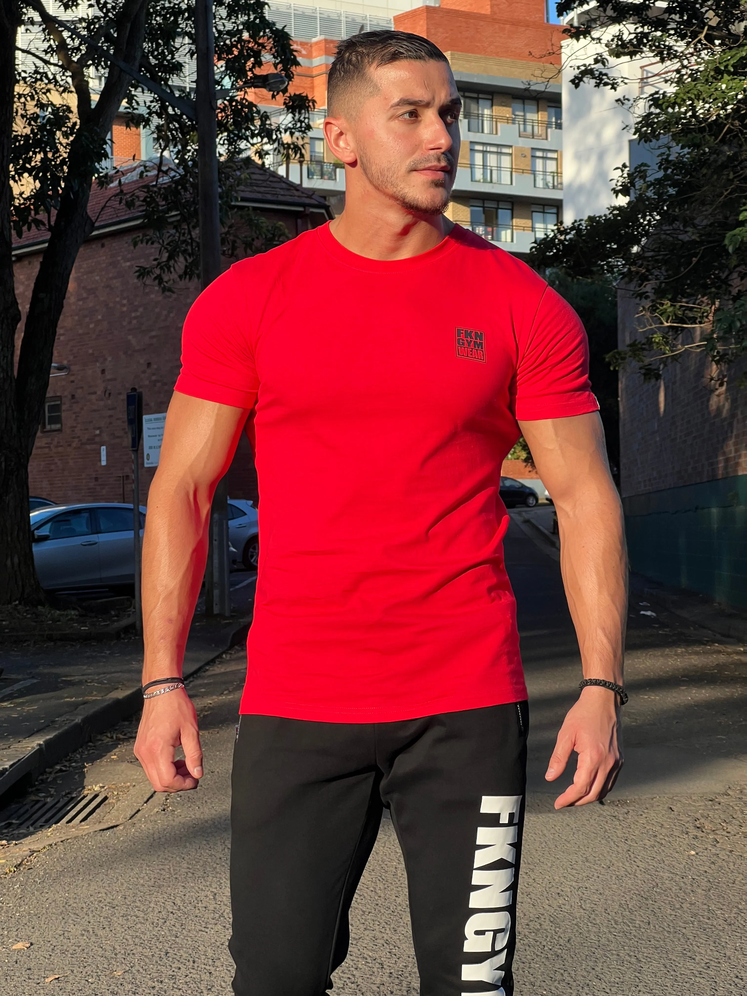 Stone | Men's Gym T-Shirt | Red