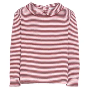Striped Peter Pan Shirt - Maroon