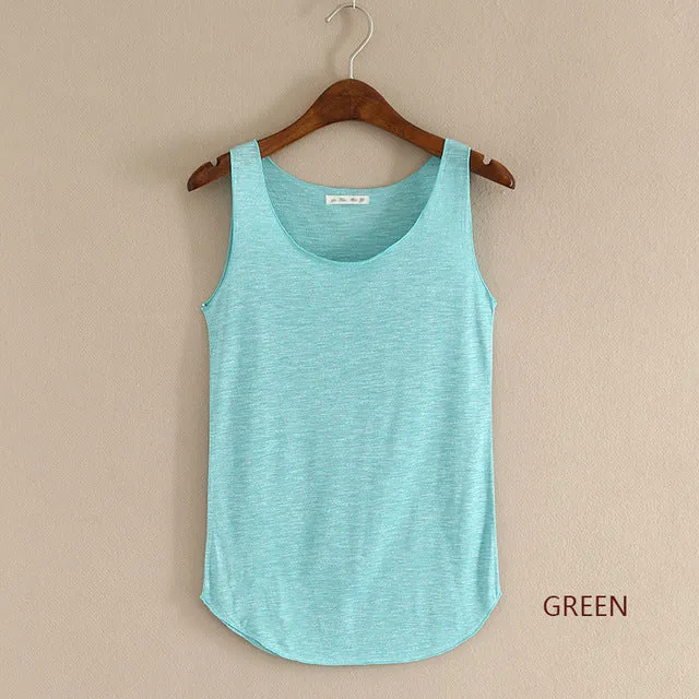 Summer Fashion Fitness O-Neck Slim Tank Top ( Colors Available )