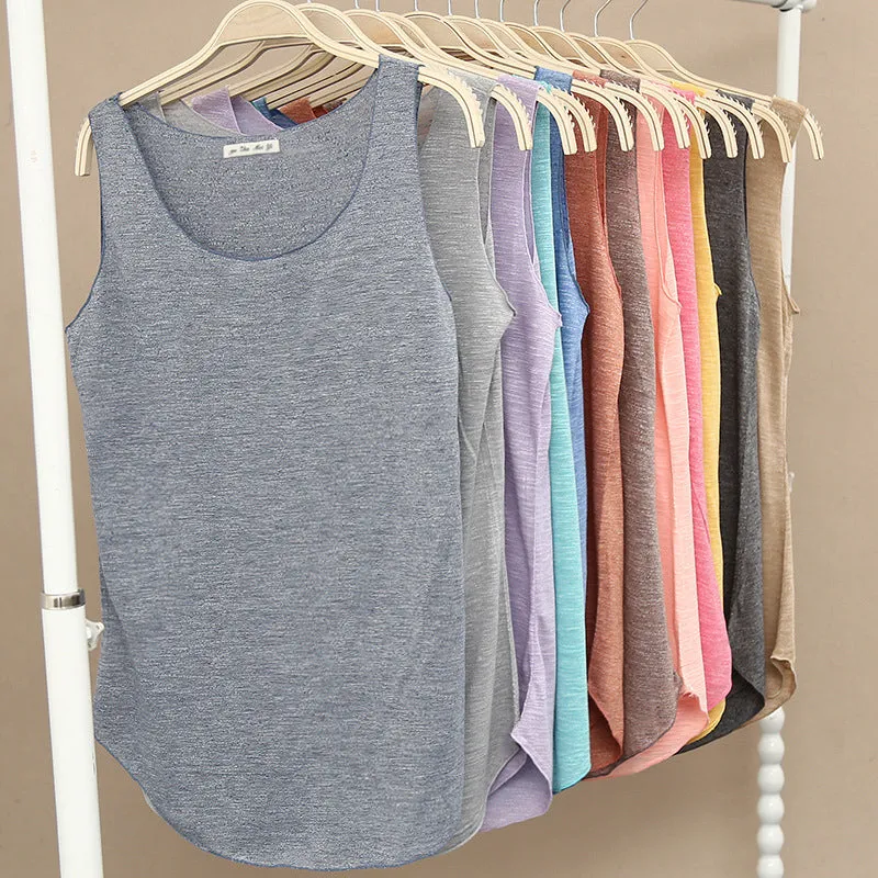 Summer Fashion Fitness O-Neck Slim Tank Top ( Colors Available )
