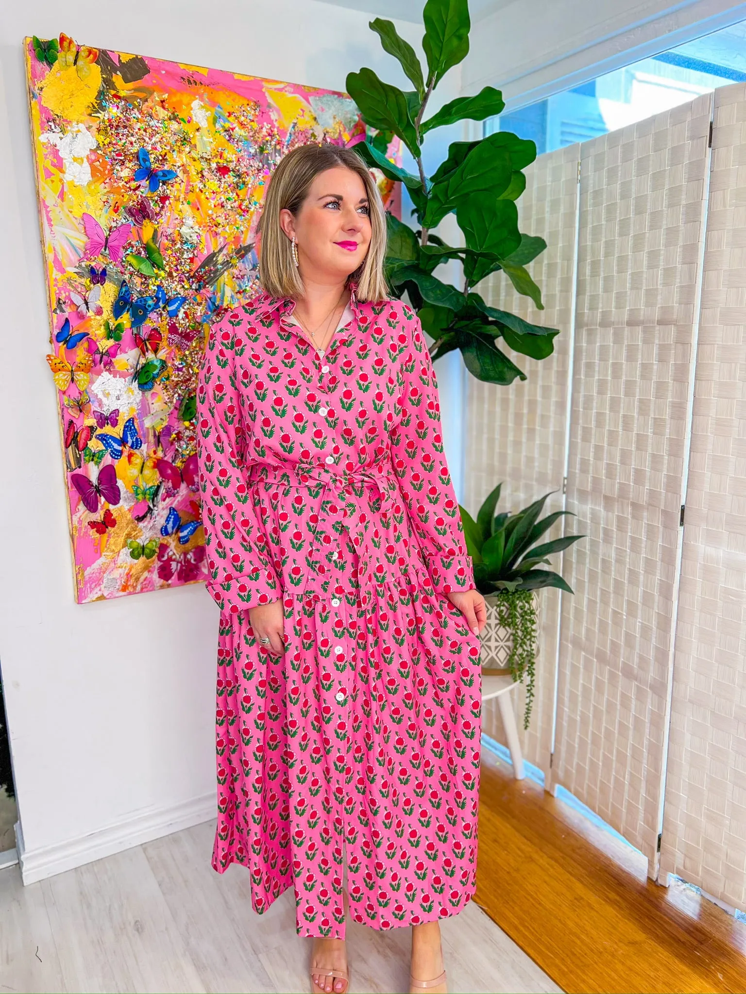 Sweet Spring Maxi Dress - Pink