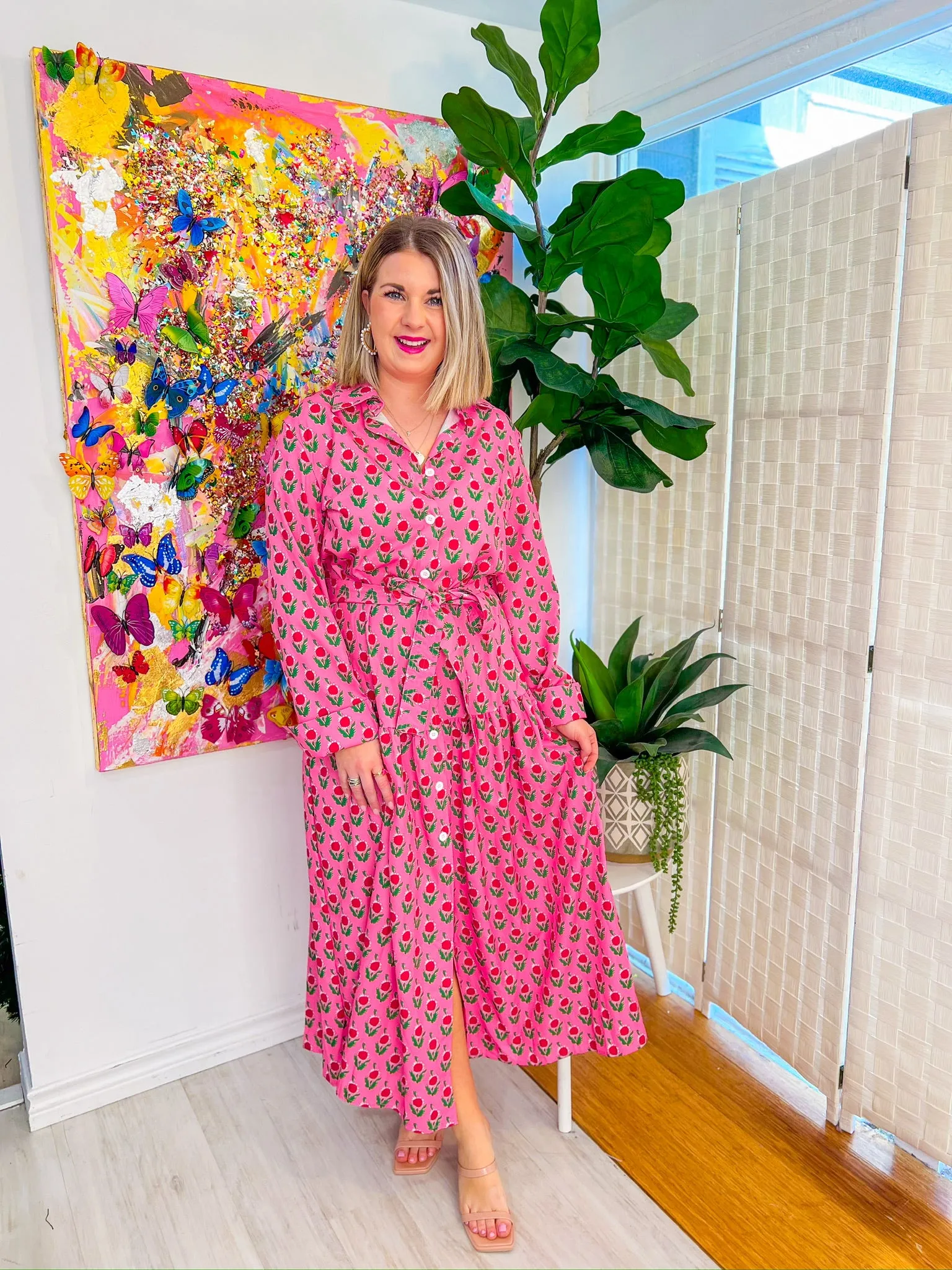 Sweet Spring Maxi Dress - Pink