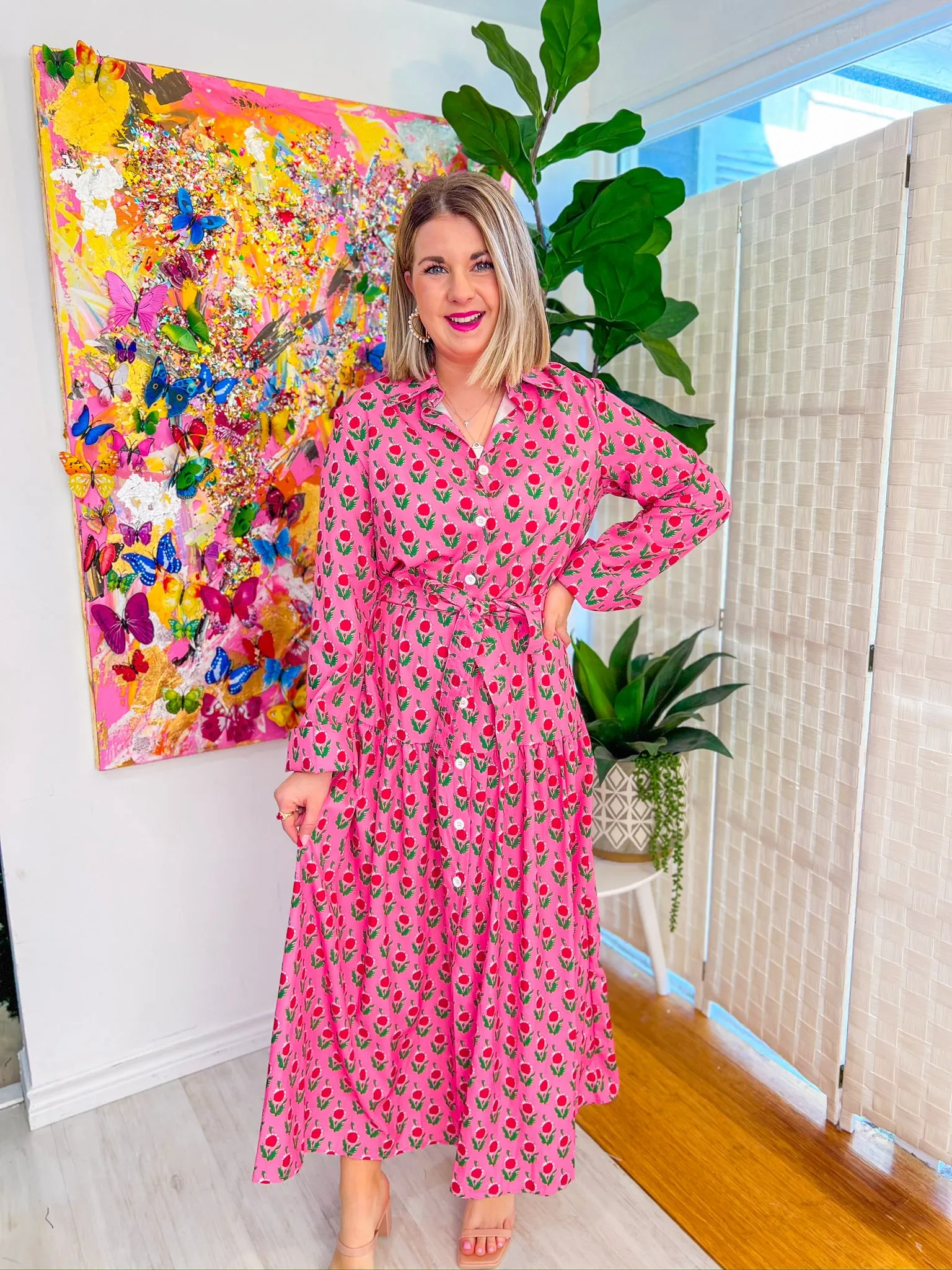 Sweet Spring Maxi Dress - Pink