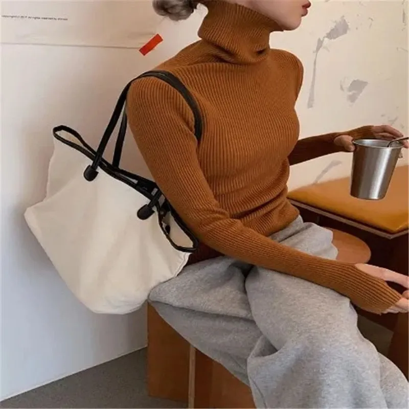 Turtleneck Casual Soft Knit Sweater