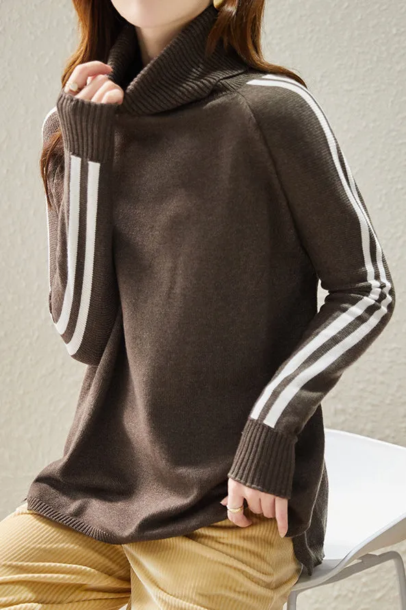 Turtleneck striped sweaters