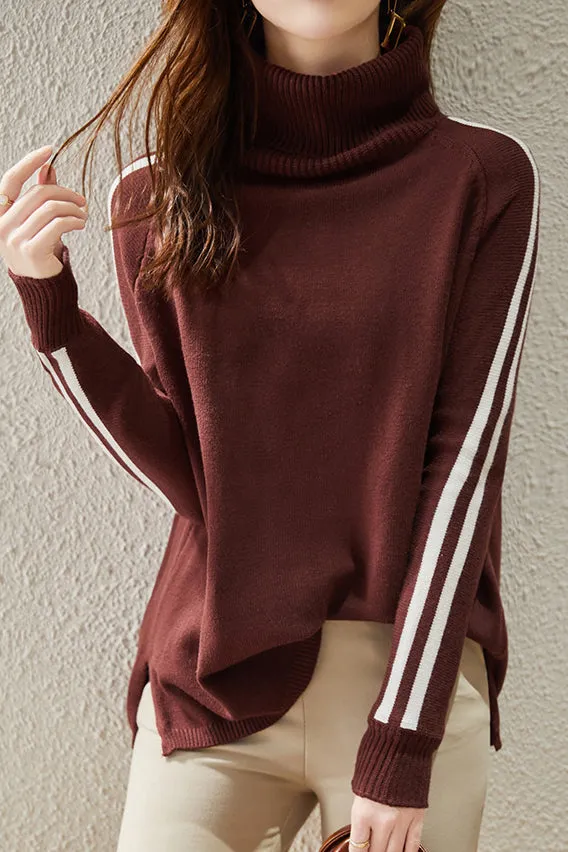 Turtleneck striped sweaters