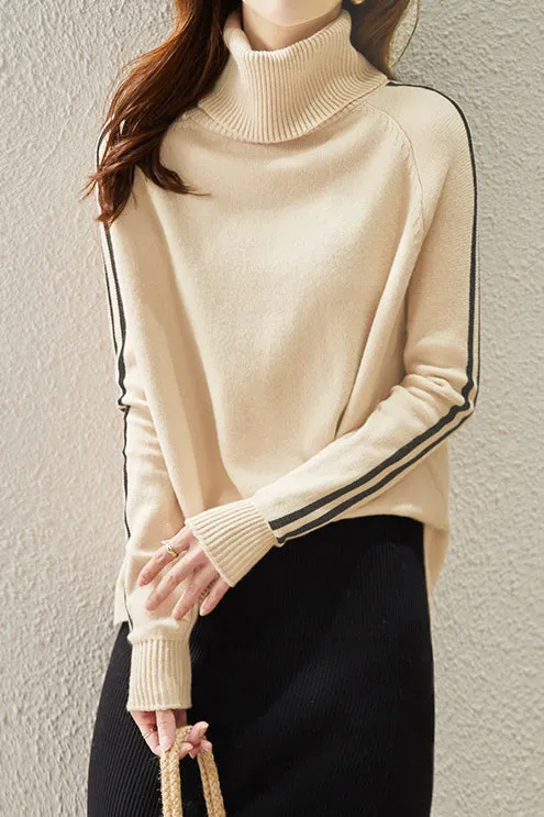Turtleneck striped sweaters