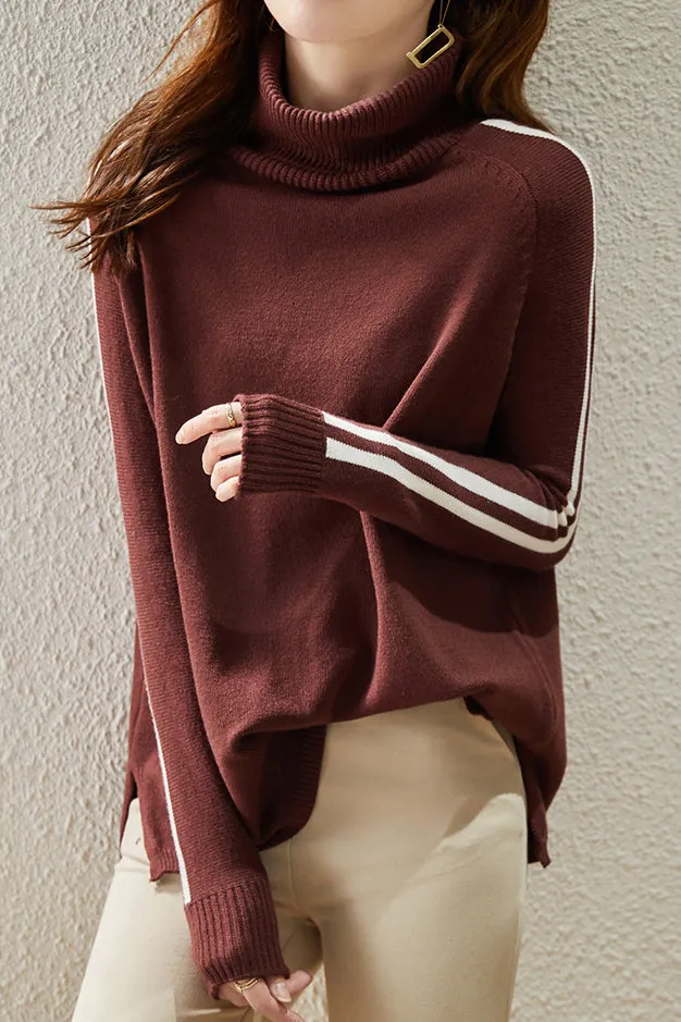 Turtleneck striped sweaters