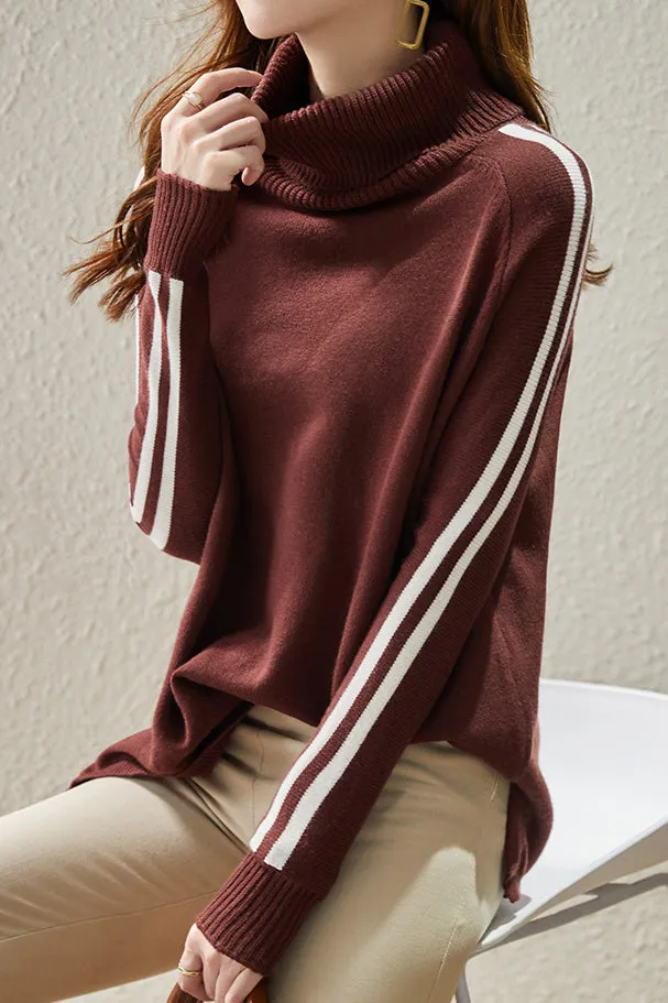 Turtleneck striped sweaters