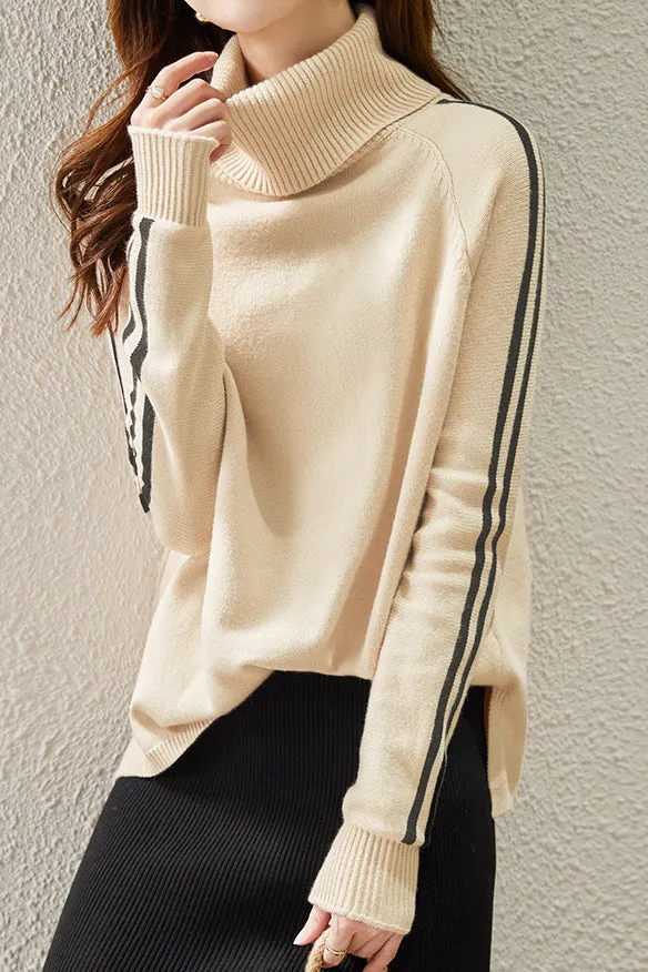 Turtleneck striped sweaters