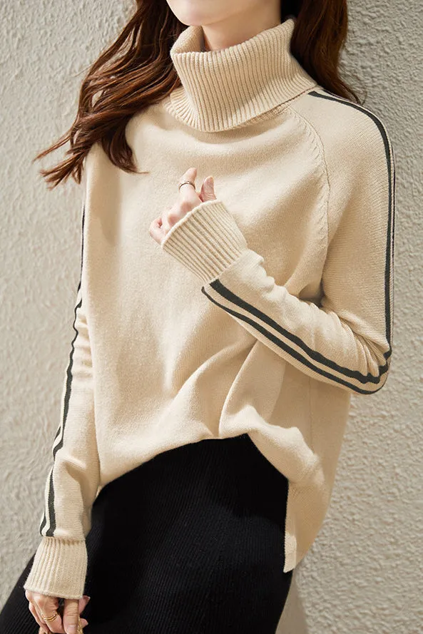 Turtleneck striped sweaters