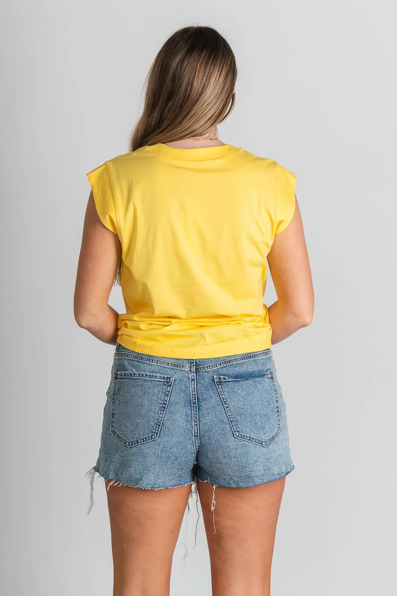V-neck tank top yellow