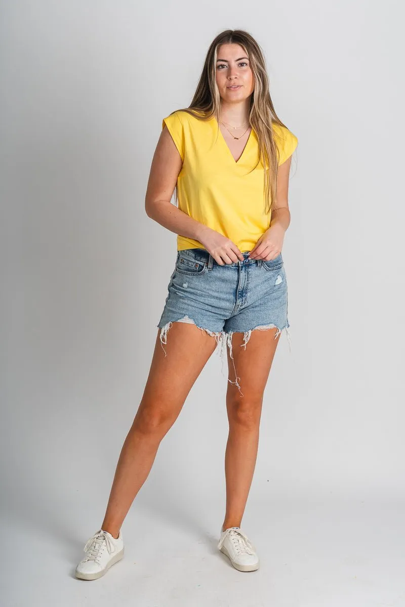 V-neck tank top yellow