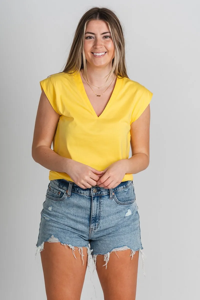 V-neck tank top yellow