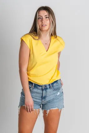 V-neck tank top yellow