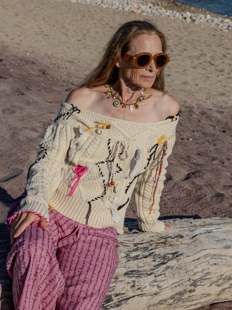 Vaggelis Off Shoulder Sweater
