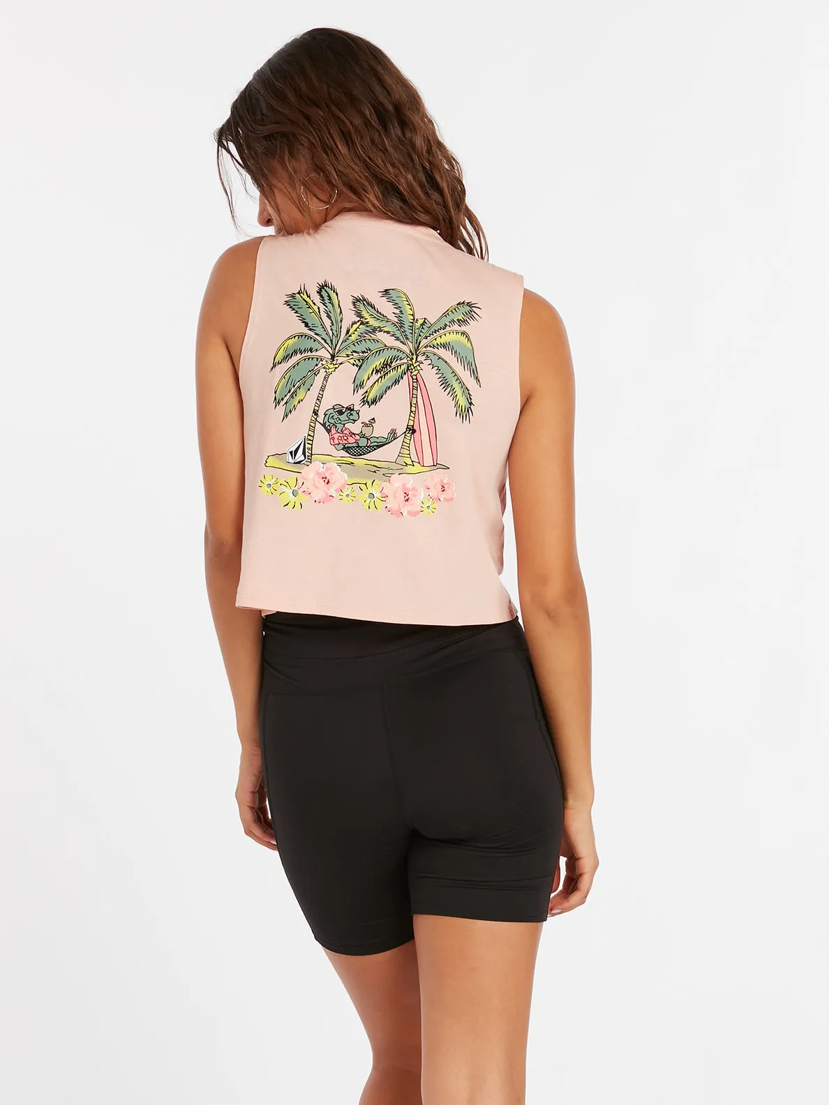 Volcom Stone Hour Crop Tank-Hazey Pink