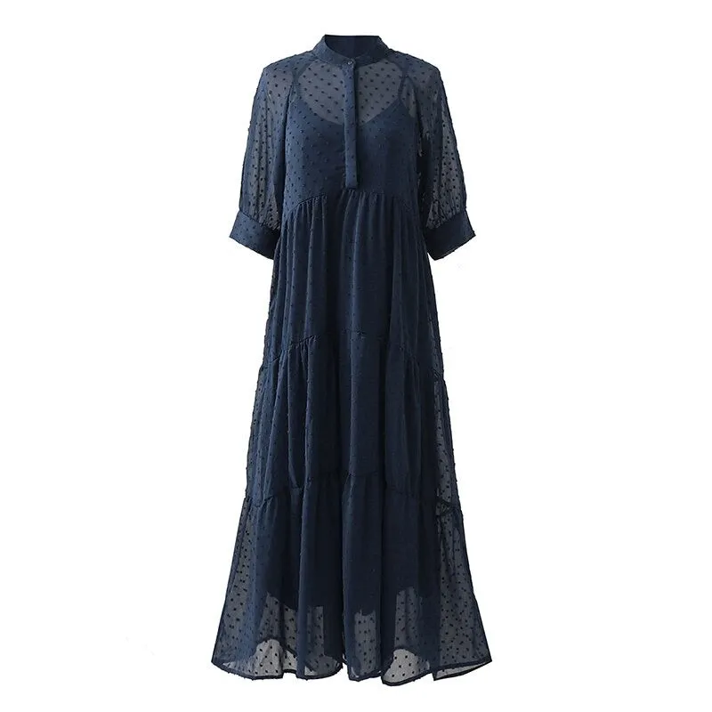 Whistle Dress | Long Sleeve with Stand Collar Dress