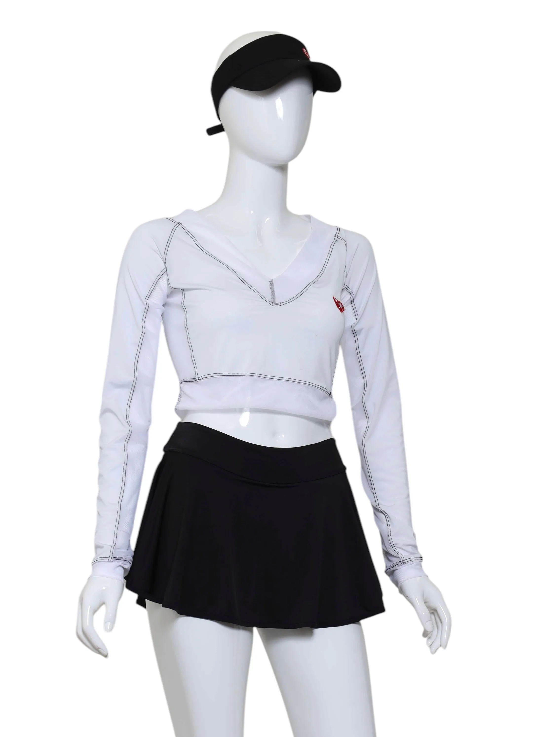 White   White Mesh Crop Top