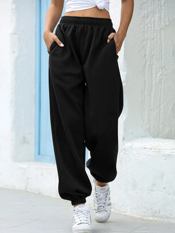 Women’s Loose Fit Cuffed Sweatpants with Side Pockets