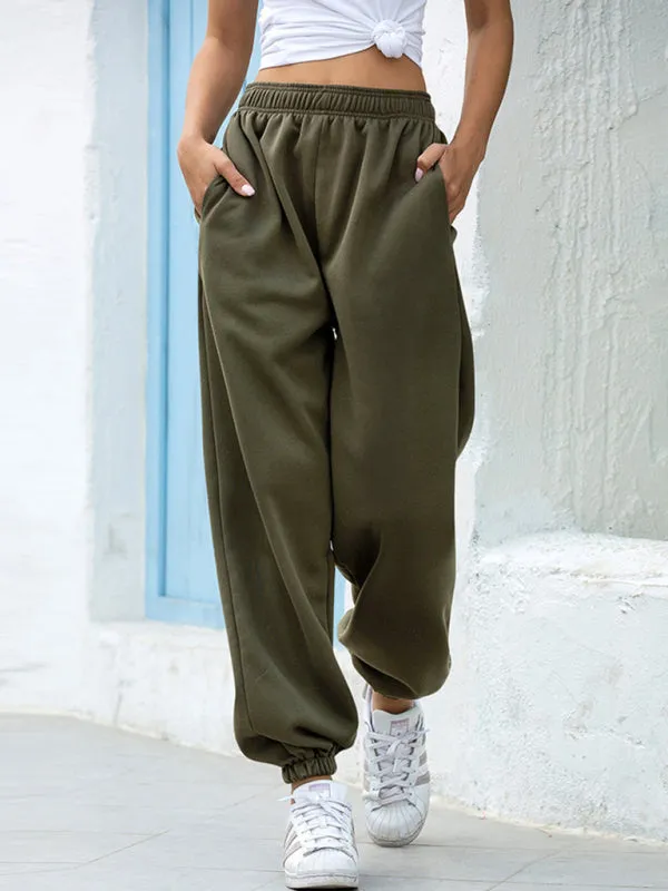 Women’s Loose Fit Cuffed Sweatpants with Side Pockets