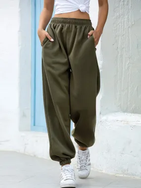 Women’s Loose Fit Cuffed Sweatpants with Side Pockets