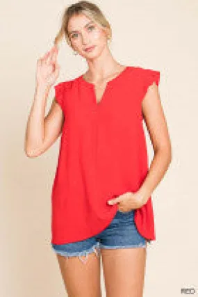 Women's Soft Airflow Ruffle Detailed Tank Top