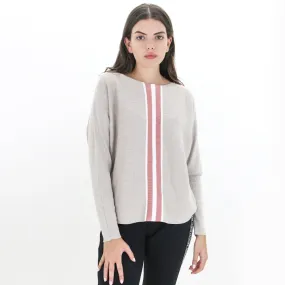 Women's Striped Sweaters,Beige