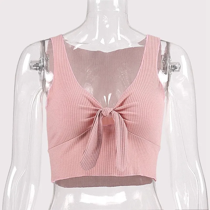 Women's Summer Ribbed Crop Top