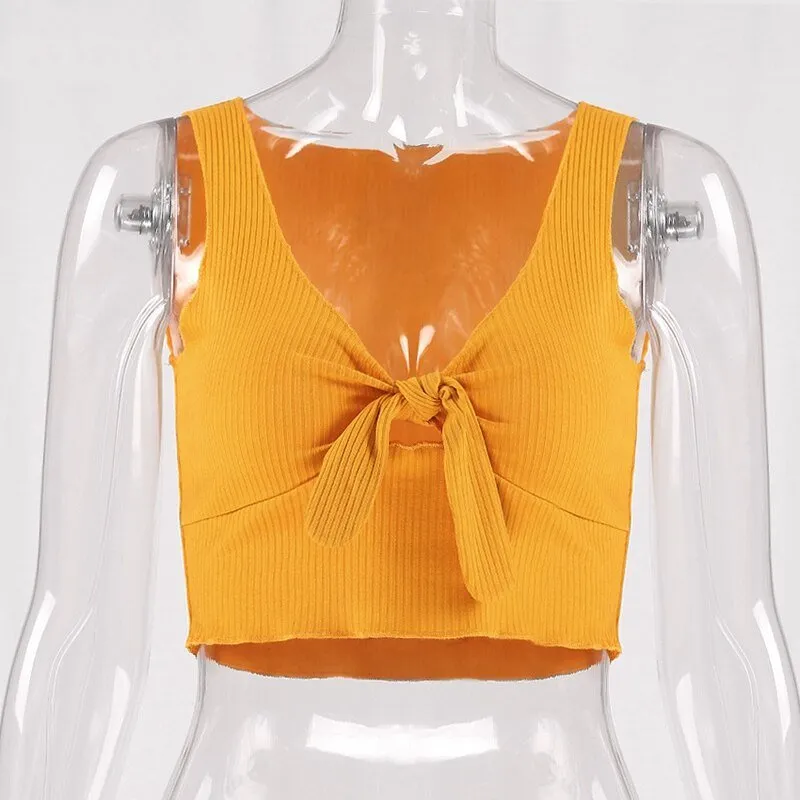 Women's Summer Ribbed Crop Top