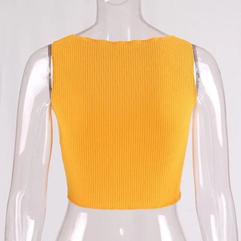 Women's Summer Ribbed Crop Top