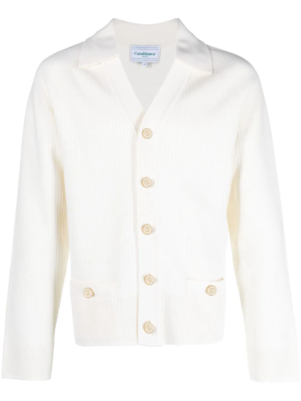 wool-blend ribbed cardigan