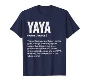 Yaya Definition T Shirt Grandma Mother Day Gifts