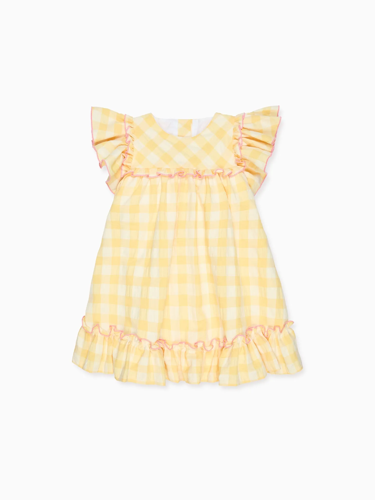 Yellow Gingham Rosa Girl Empire Dress