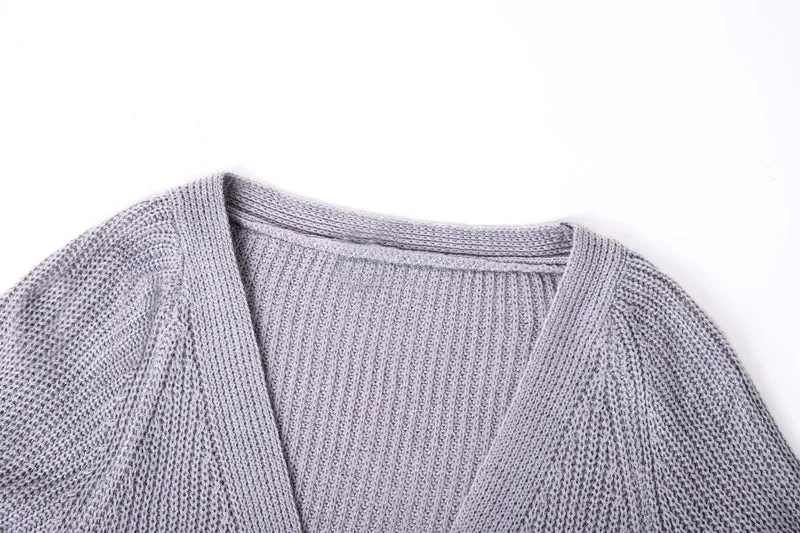 Zoki Knitted Cardigans Sweater Long Sleeve Loose Coat