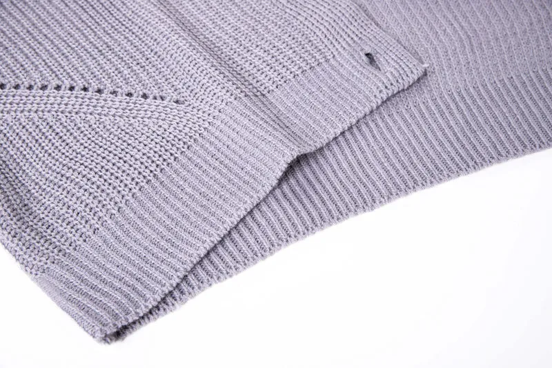 Zoki Knitted Cardigans Sweater Long Sleeve Loose Coat