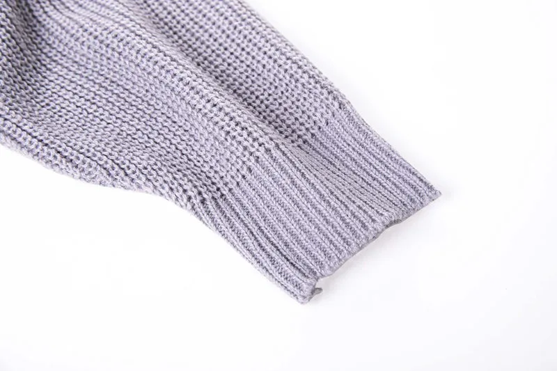 Zoki Knitted Cardigans Sweater Long Sleeve Loose Coat